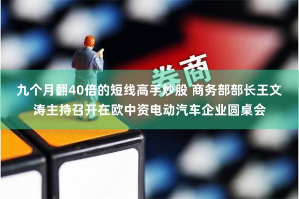 九个月翻40倍的短线高手炒股 商务部部长王文涛主持召开在欧中资电动汽车企业圆桌会