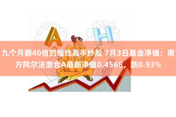 九个月翻40倍的短线高手炒股 7月3日基金净值：南方阿尔法混合A最新净值0.4568，跌0.93%